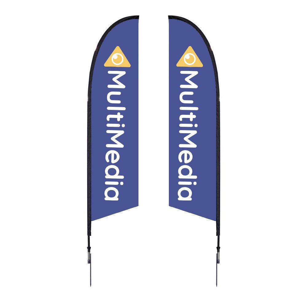 10.5 ft. Medium Falcon® Flag — Double Sided Graphic Package / Spike Base